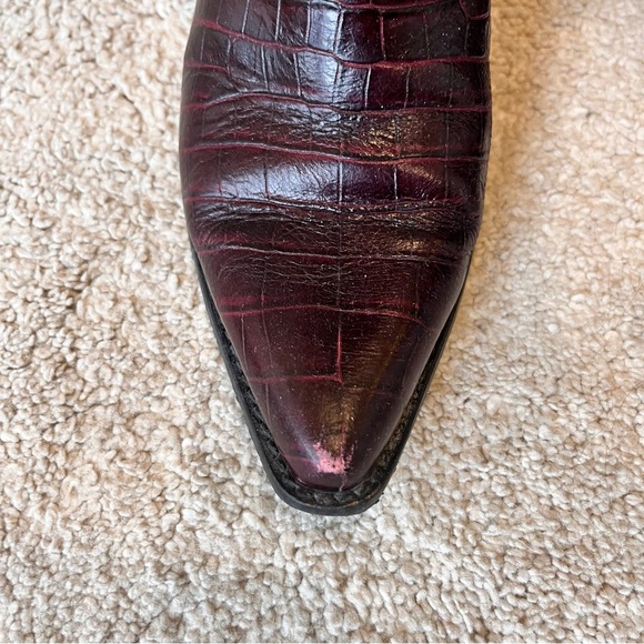 Deep Purple Faux Snakeskin Zara Boots size 8 - Picture 3 of 11